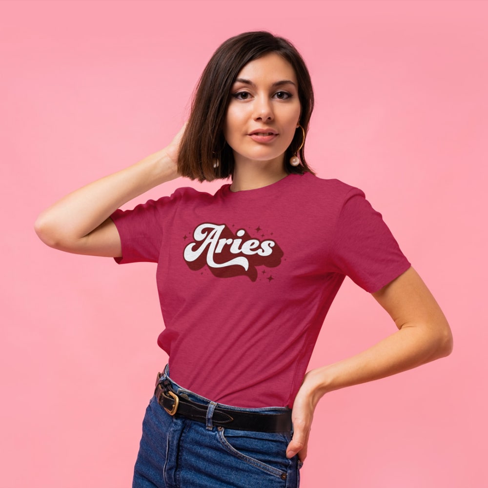 Aries Zodiac Sign Groovy Retro Graphic Tee