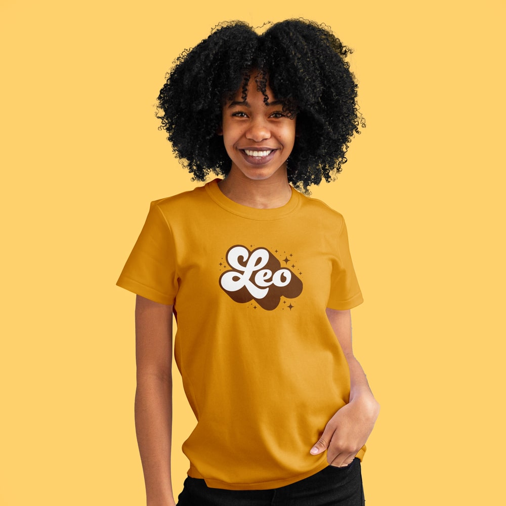 Leo Zodiac Sign Groovy Retro Graphic Tee