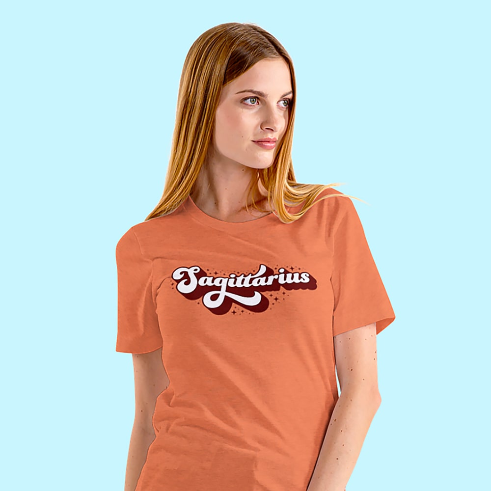 Sagittarius Zodiac Sign Groovy Retro Graphic Tee