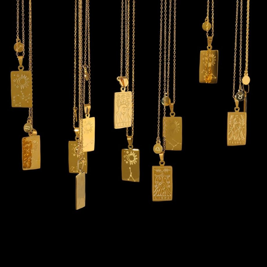 Gold-Zodiac-Sign-Tarot-Necklace-with-Symbol-Charm-min