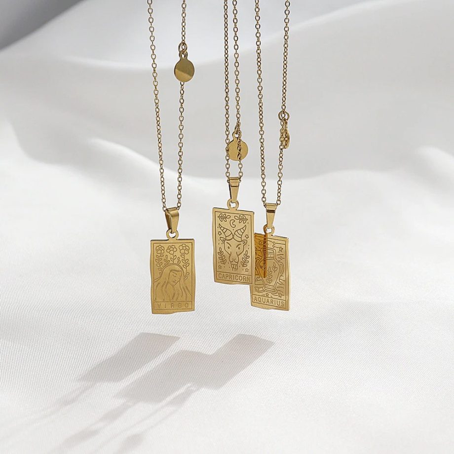 Gold-Zodiac-Sign-Tarot-Necklace-with-Symbol-Charm5-min