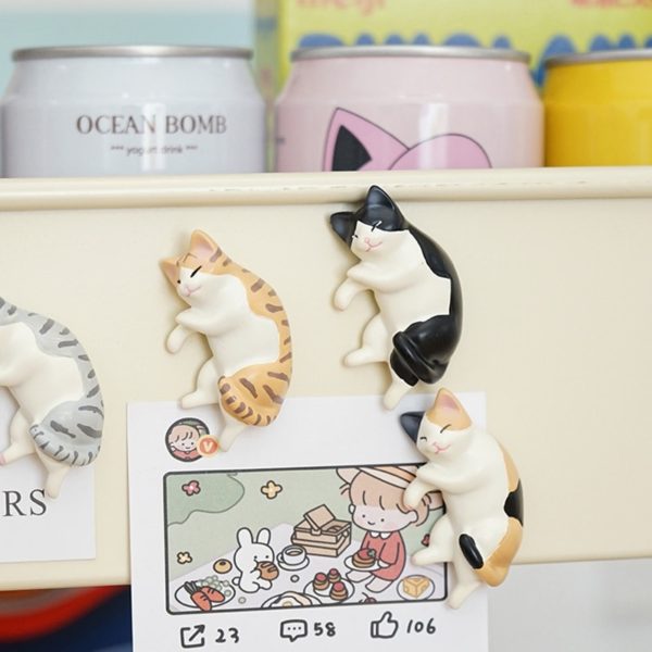 Lazy-Cat-Refrigerator-Magnet-Message-Photo-Wall-Sticker-Creative-Cute-Sleep-Cat-Home-Decoration-Accessories-1