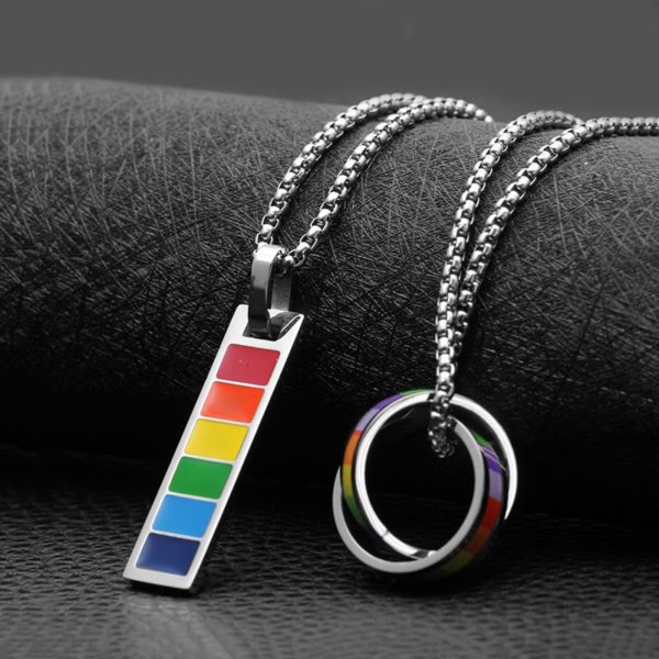 Men-Women-Gay-Pride-Rainbow-Choker-Stainless-Steel-Necklace-LGBT-Lesbian-Pride-Chocker-Collar-Punk-COUPLES