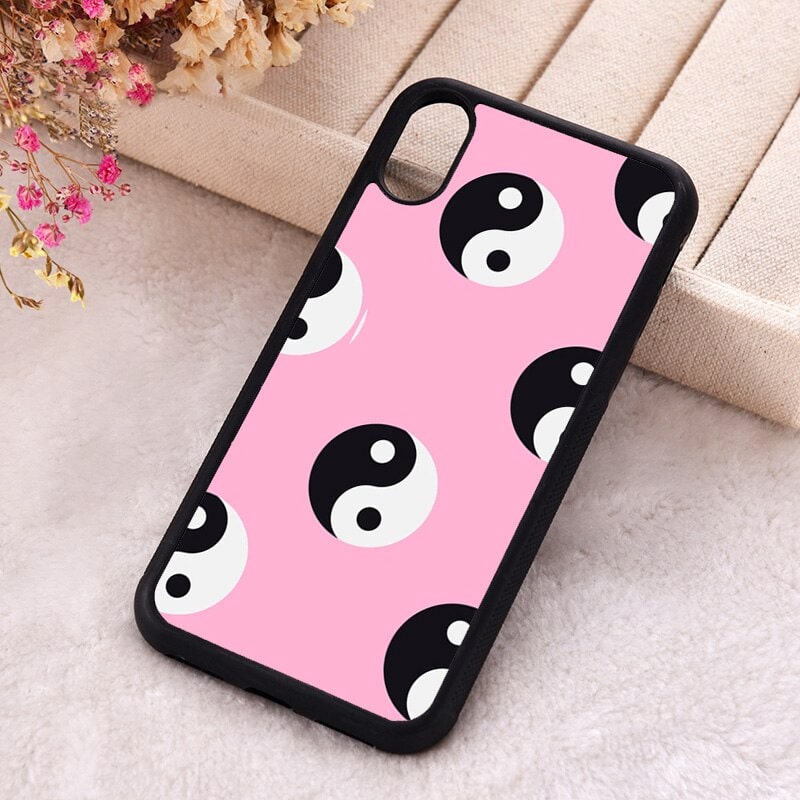 Pink Yin Yang Pattern iPhone Case