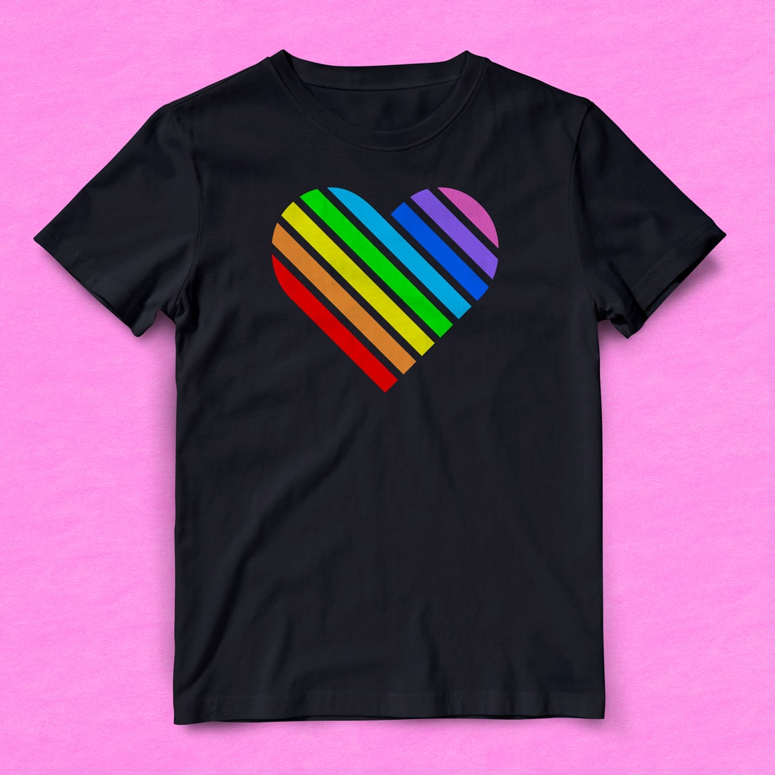 Pride Heart Graphic Tee Black