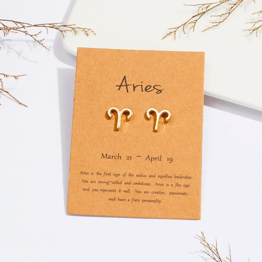 Aries-Zodiac-Symbol-Gold-Stud-Earrings-min