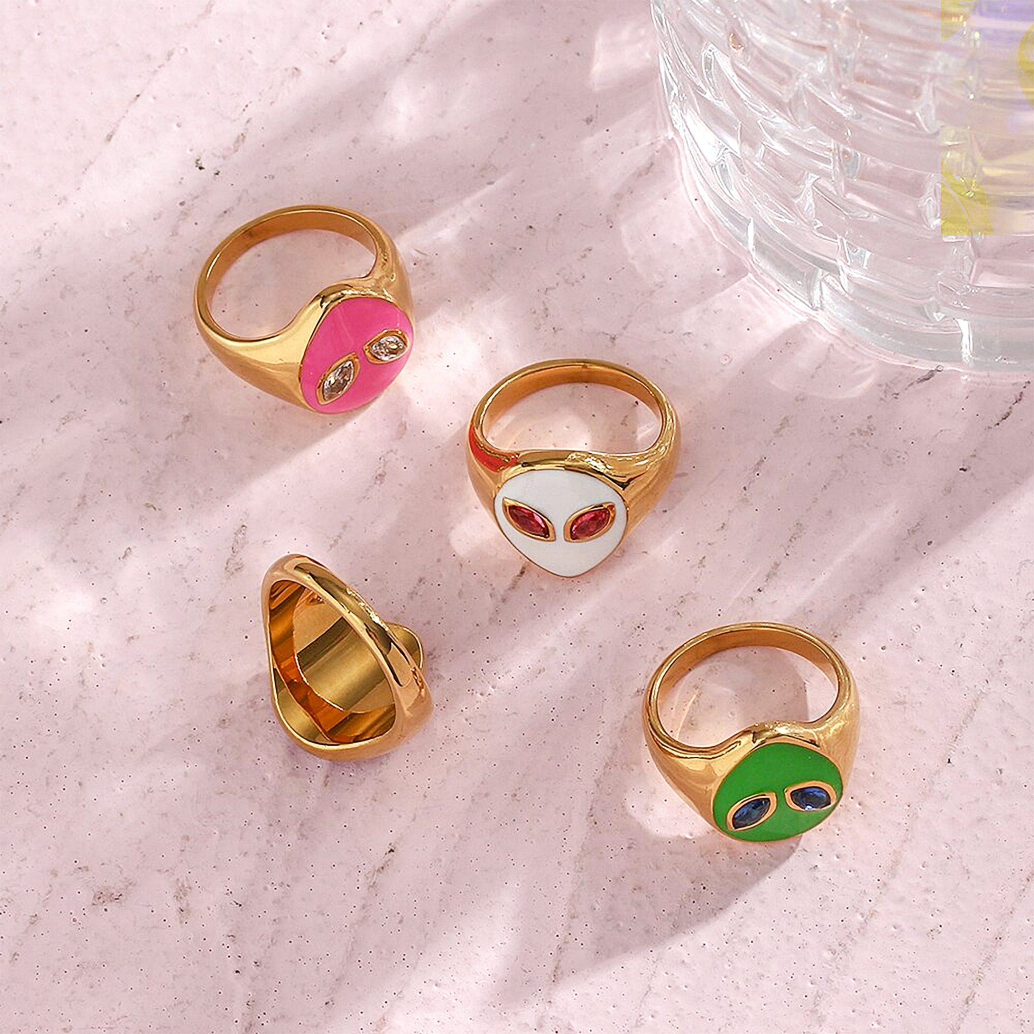 Gold Alien Rings