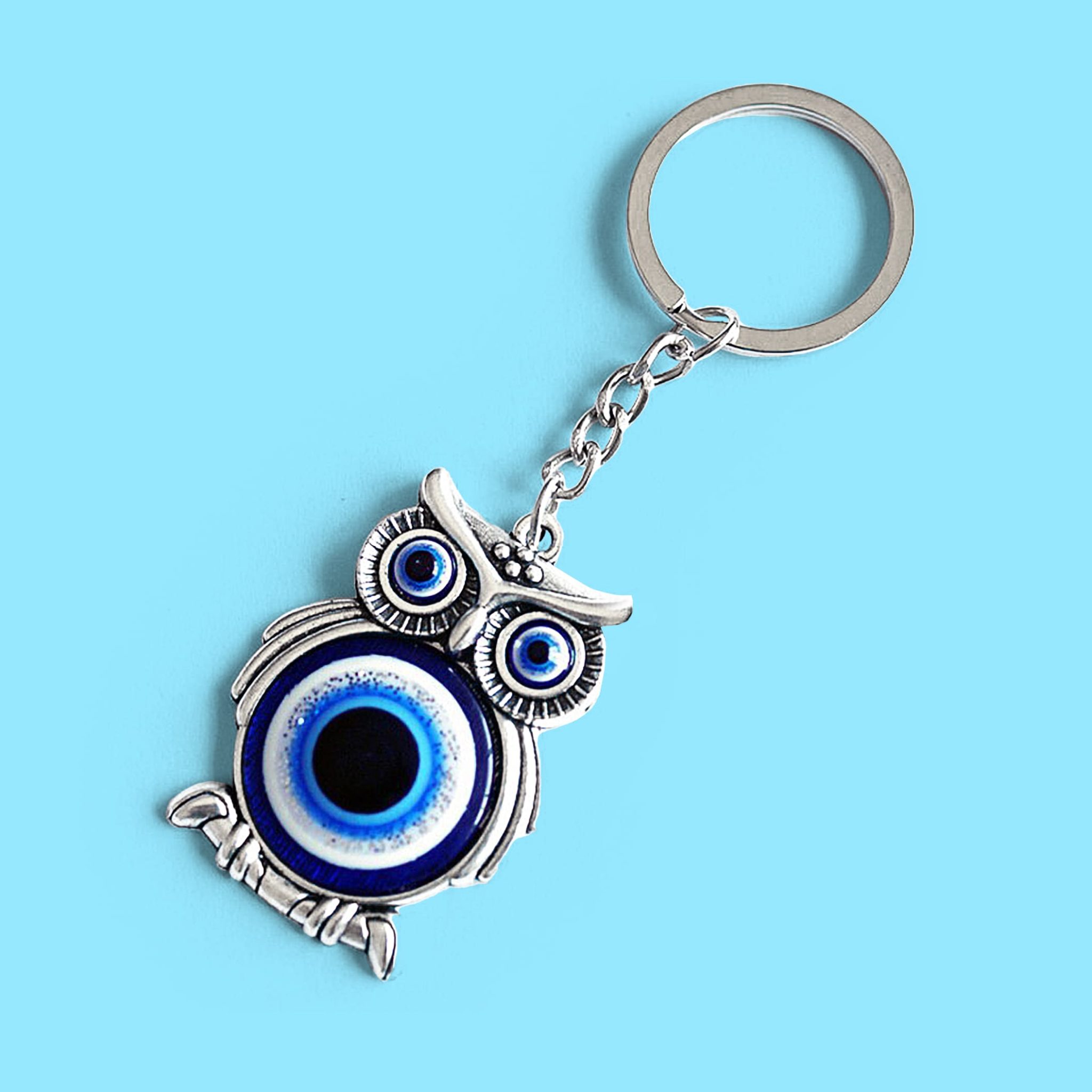 Owl Evil Eye Pendant Keychain