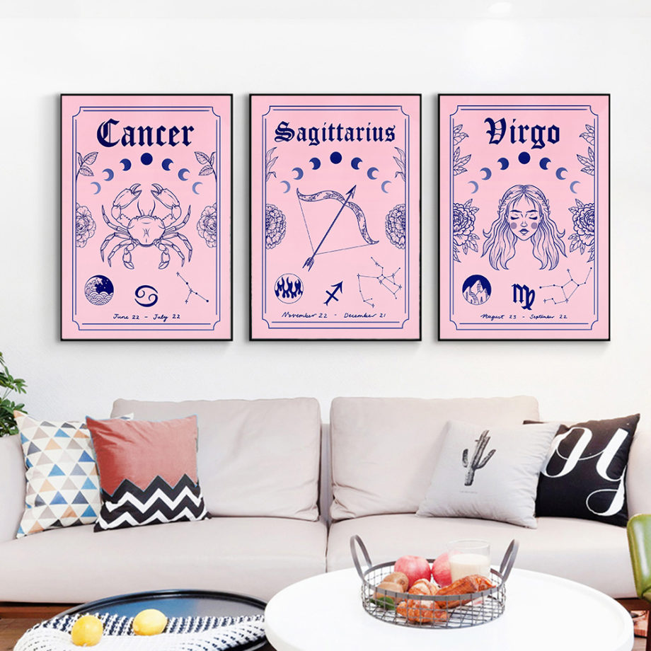 Constellation-Nursery-Wall-Art-Canvas-Poster-Print-Astrology-Boho-Cancer-Zodiac-Astrology-Painting-Water-Star-Decoration-1