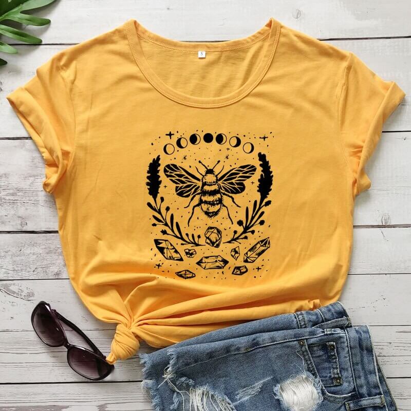 Stellar-Skeleton-Mystical-Honey-Bee-Moon-Phases-T-Shirt-Gold