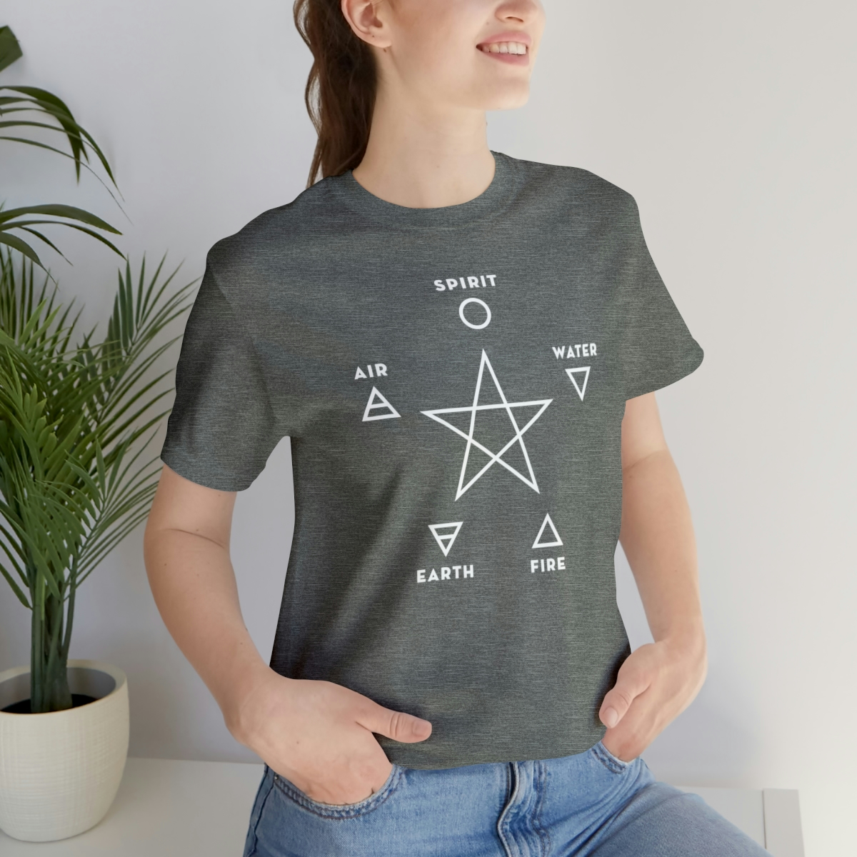 Deep Heather Five Elements Pentagram Graphic Tee