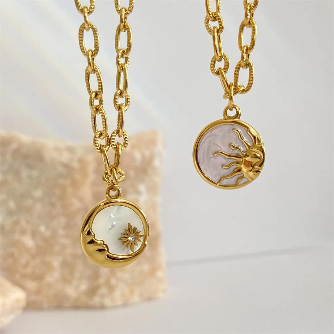 Stellar-Skeleton-Pearlescent-Shell-Sun-Moon-Coin-Necklace-1