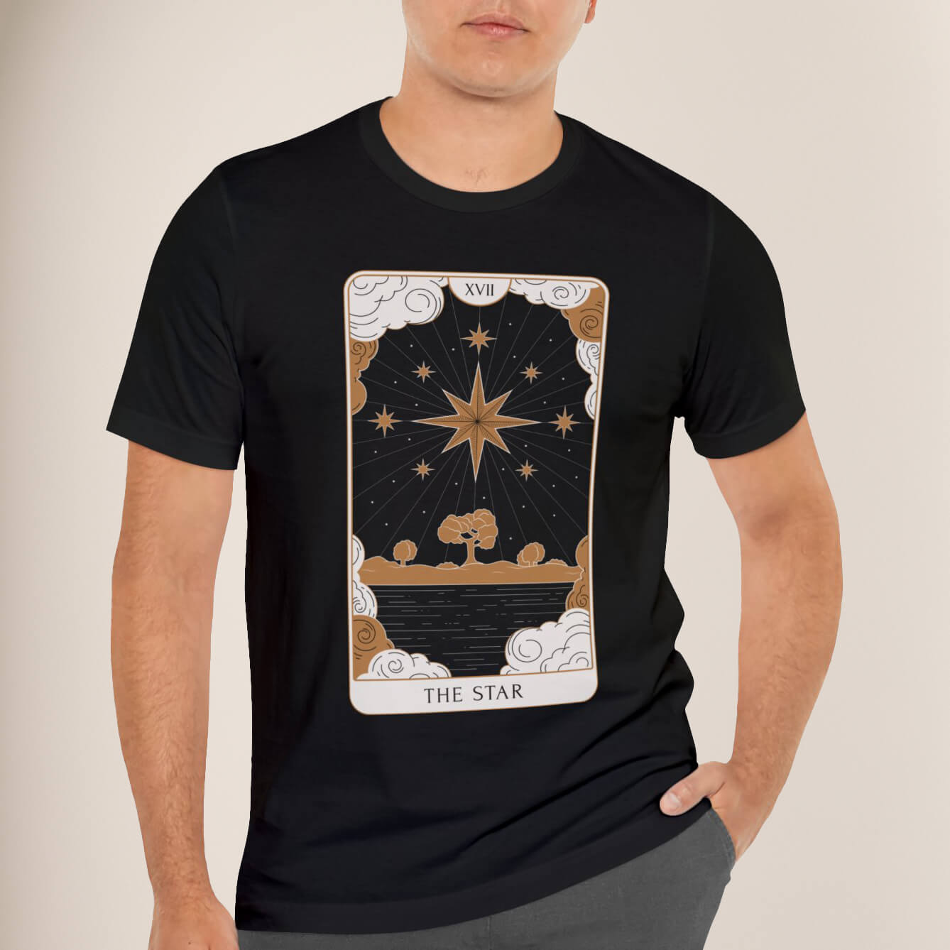 Stellar-Skeleton-Tarot-Cards-Tee-Tarot-Card-T-Shirt-The-Star