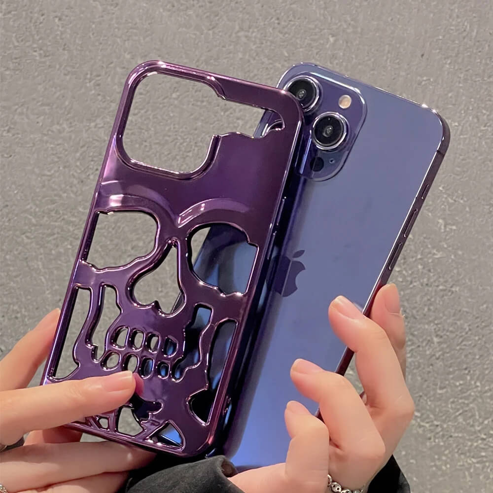 Stellar-Skeleton-Hollow-Skull-Phone-Case-Metallic-Purple-1