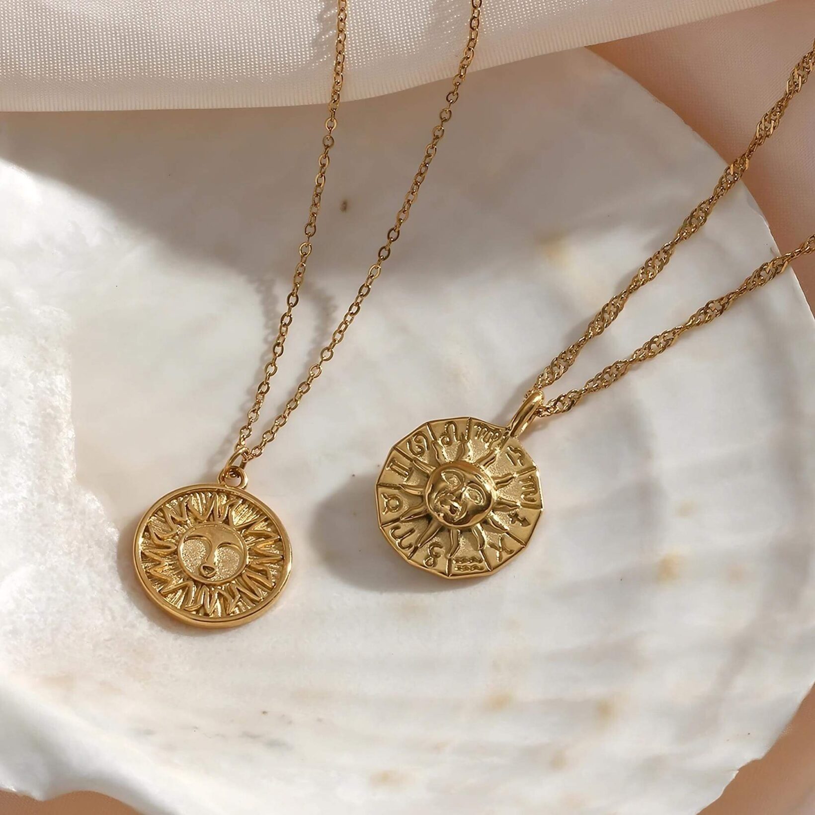 Gold Zodiac Necklace: Zodiac Wheel Necklace Astrology Necklace Sun Necklace