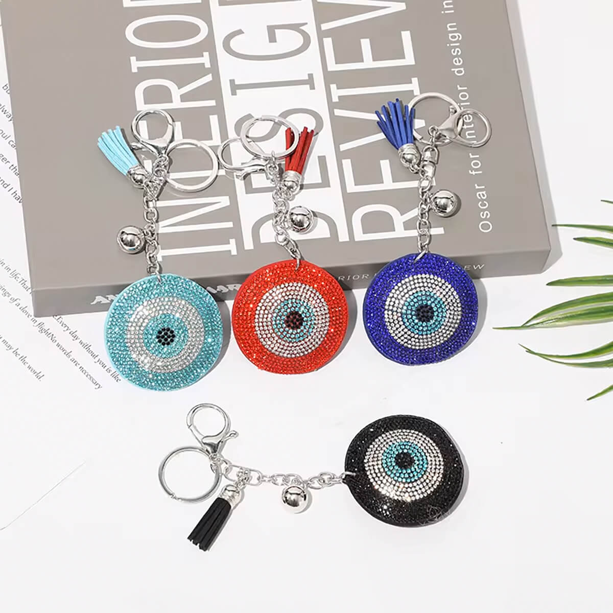 Rhinestone Evil Eye Keychain