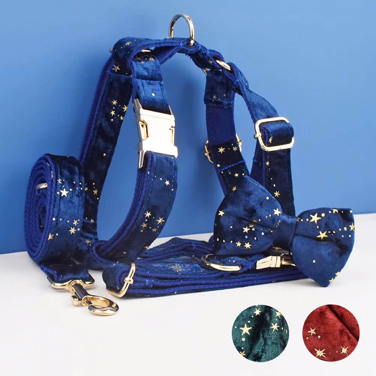 blue constellation velvet pet accessories dog leash best dog collars dog accessories cat harness and leash designer dog collars puppy collars embroidered dog collars