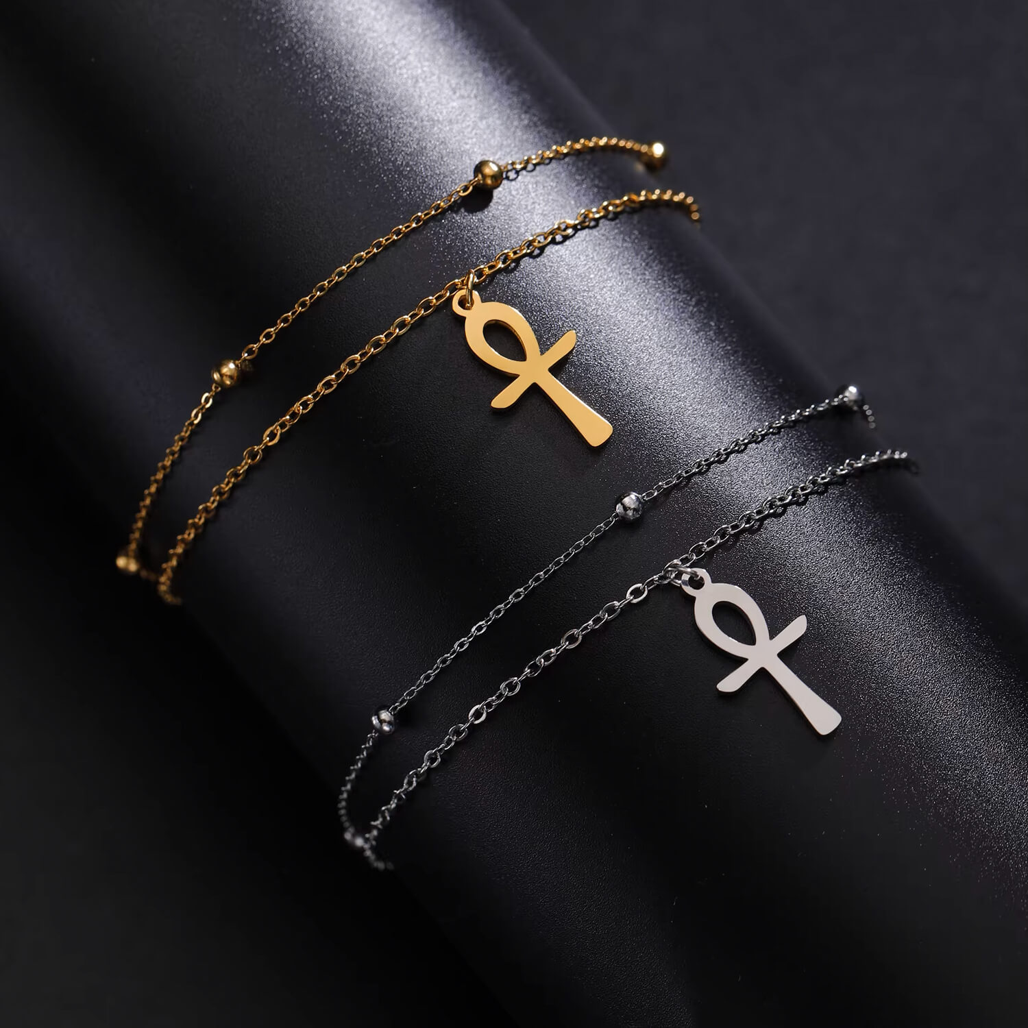 Layered Ankh Bracelet